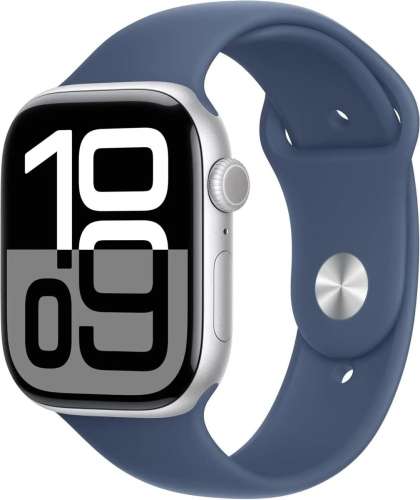 Смарт-часы Apple Watch Series 10 A2999,  46мм,  2.1",  синий/серебристый [mwwl3lw/a]